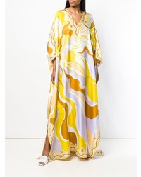 Robe de soirée imprimée jaune Emilio Pucci