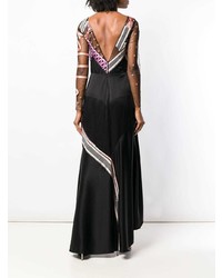 Robe de soirée imprimée noire Temperley London