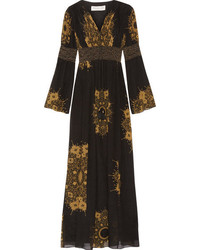 Robe de soirée imprimée noire Rachel Zoe