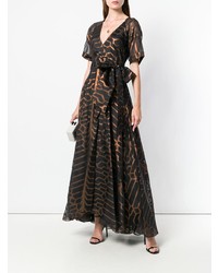 Robe de soirée imprimée noire Temperley London