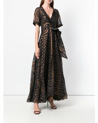 Robe de soirée imprimée noire Temperley London