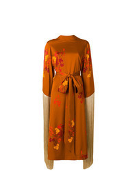 Robe de soirée imprimée orange