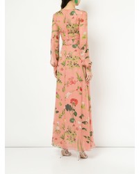 Robe de soirée imprimée rose Oscar de la Renta