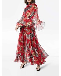 Robe de soirée imprimée rouge Dolce & Gabbana