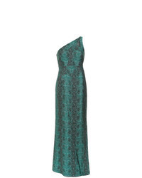 Robe de soirée imprimée serpent verte