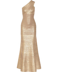 Robe de soirée marron clair Herve Leger