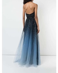 Robe de soirée ombre bleu marine Marchesa Notte