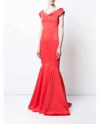 Robe de soirée orange Zac Zac Posen