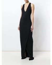 Robe de soirée ornée noire Balmain