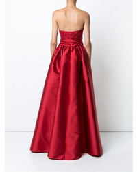 Robe de soirée ornée rouge Marchesa Notte