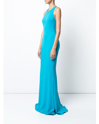 Robe de soirée ornée turquoise Marchesa Notte