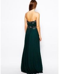 Robe de soirée ornée vert foncé Forever Unique