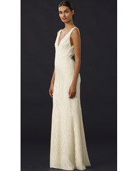 Robe de soirée pailletée beige Narciso Rodriguez