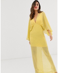 Robe de soirée pailletée jaune