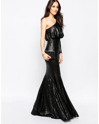 Robe de soirée pailletée noire Forever Unique