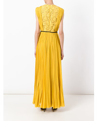 Robe de soirée plissée jaune Giambattista Valli