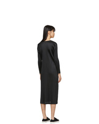 Robe de soirée plissée noire Pleats Please Issey Miyake