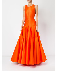 Robe de soirée plissée orange Maison Rabih Kayrouz