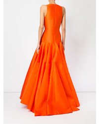 Robe de soirée plissée orange Maison Rabih Kayrouz