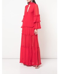 Robe de soirée plissée rouge Alexis