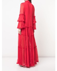 Robe de soirée plissée rouge Alexis