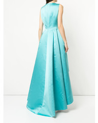 Robe de soirée plissée turquoise Paule Ka