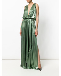 Robe de soirée plissée verte Alexandre Vauthier