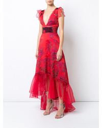 Robe de soirée rouge Marchesa