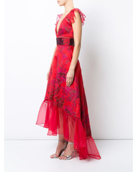 Robe de soirée rouge Marchesa