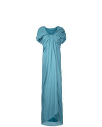 Robe de soirée tressée turquoise