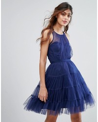 Robe de tulle bleu marine Little Mistress