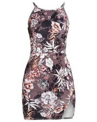 Robe décontractée à fleurs grise Missguided
