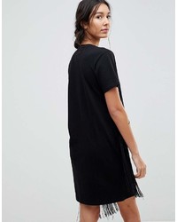 Robe décontractée à franges noire