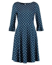 Robe décontractée á pois bleu marine Wallis