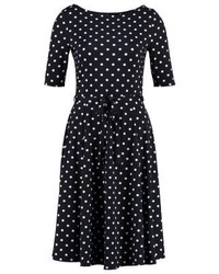 Robe décontractée á pois bleu marine Wallis