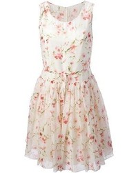 Robe décontractée blanc et rose