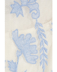 Robe décontractée brodée blanc et bleu ALICE by Temperley