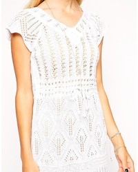 Robe décontractée en crochet blanche Asos