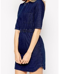 Robe décontractée en denim bleu marine Asos