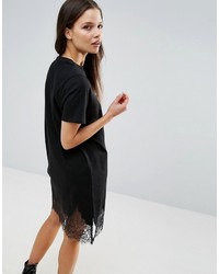 Robe décontractée en dentelle noire Asos