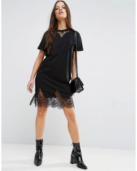 Robe décontractée en dentelle noire Asos