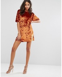 Robe décontractée en velours marron clair Missguided