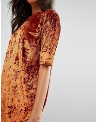 Robe décontractée en velours marron clair Missguided