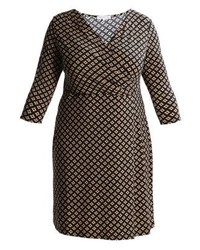 Robe décontractée imprimée marron foncé Anna Field