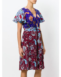 Robe drapée à fleurs multicolore Dvf Diane Von Furstenberg