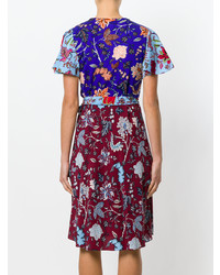 Robe drapée à fleurs multicolore Dvf Diane Von Furstenberg