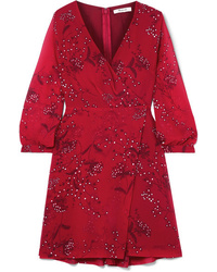 Robe drapée à fleurs rouge Madewell