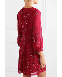 Robe drapée à fleurs rouge Madewell