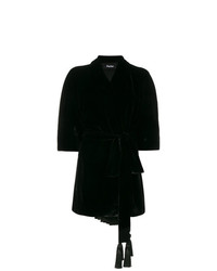 Robe drapée en soie noire Parlor