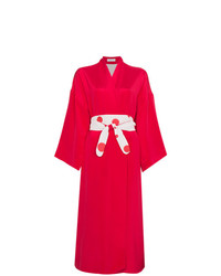 Robe drapée en soie rouge Racil